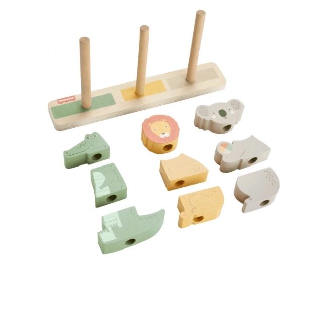 Fisher-Price Holzspielzeug Tiere Sortieren und Stapeln