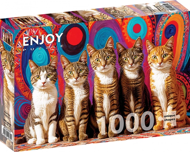 Genießen Puzzle Fünf Katzen 1000 Teile