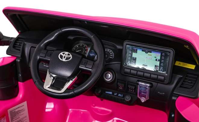 Toyota Hilux auf Batterie für Kinder Rosa + Antrieb 4x4 + Fernbedienung + 2 Sitzplätze + MP3 Radio + LED