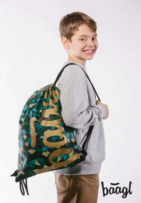 BAAGL 3-SET Skate Polygon: Rucksack, Federmäppchen, Beutel