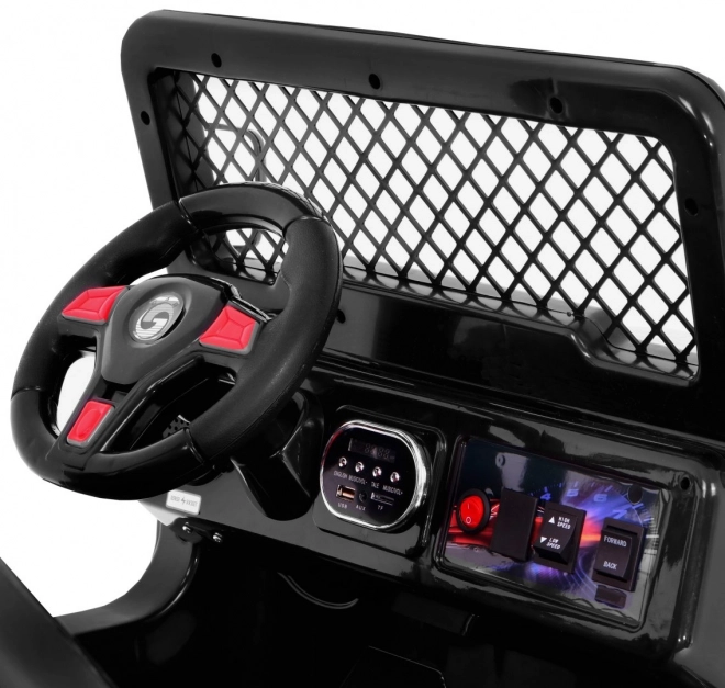 Kinder Geländewagen mit Batterie Raptor Drifter Schwarz + Fernbedienung + langsames Anfahren + EVA + Geräusche und Licht