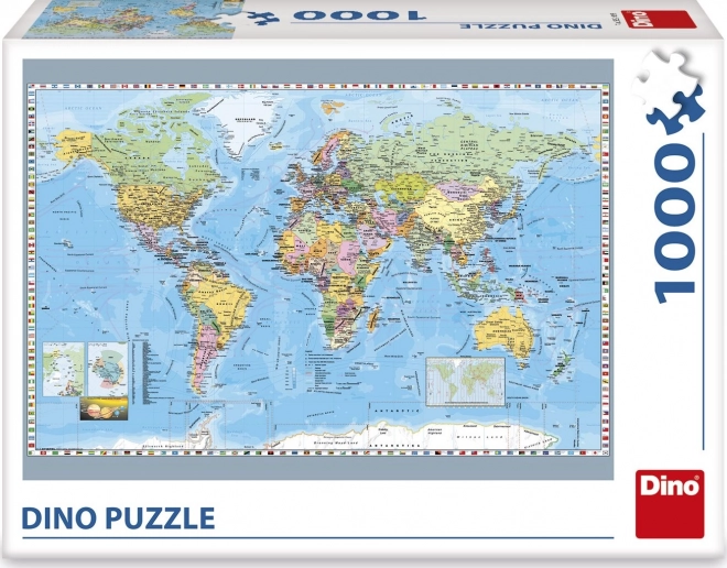 Dino Puzzle Politische Weltkarte 1000 Teile