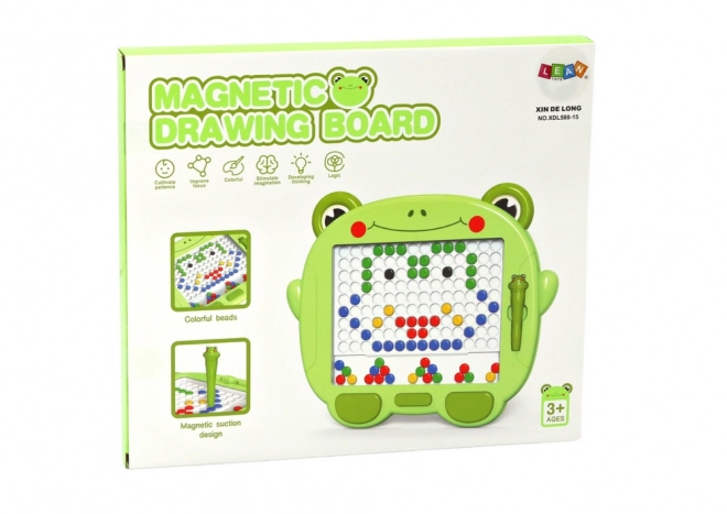 Magnetisches Lerntablett Frosch mit Stift und Perlen