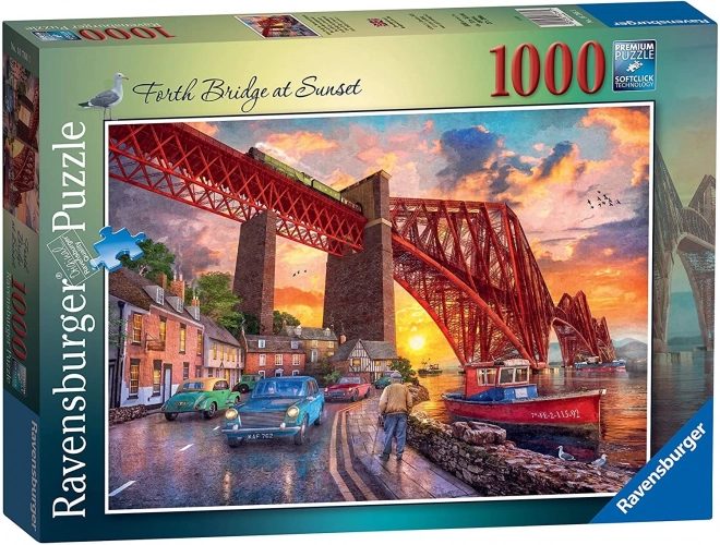 Puzzle 1000 Stück Brücke beim Sonnenaufgang