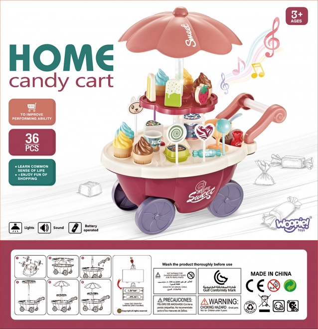 Woopie Wagen mit Eiscreme und Süßigkeiten mit Melodie und Lichtern