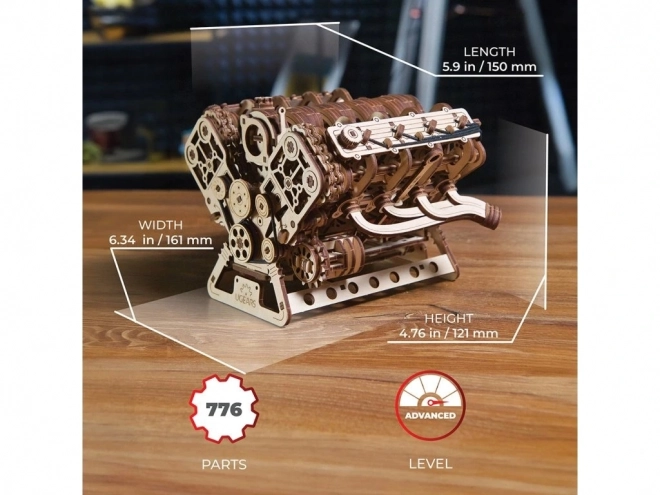 Ugears 3D Holzmechanik Puzzle V8 Motor