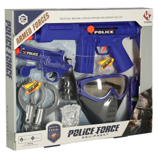 Polizei-Spielset mit Pistole, Karabiner, Maske und Handschellen