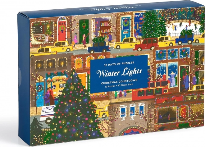 Galison Puzzle Adventskalender 12 Tage Joe Laforme: Winterlichter