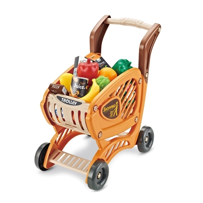 Einkaufswagen für Kinder mit beweglichen Teilen und 42 Accessoires