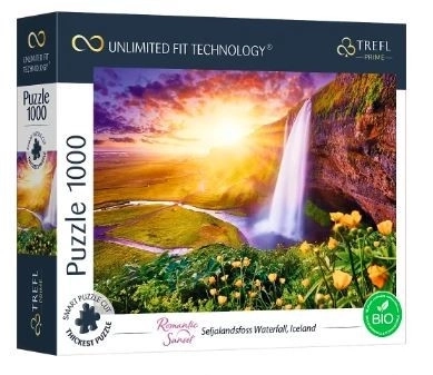 TREFL Puzzle Romantischer Sonnenuntergang: Seljalandsfoss Wasserfall, Island 1000 Teile