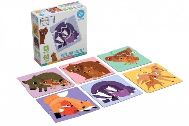 KukiKuk Großes Puzzle Tiere mit Jungen