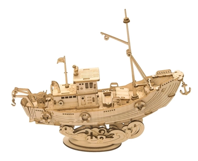 RoboTime Holz 3D Puzzle Fischerboot