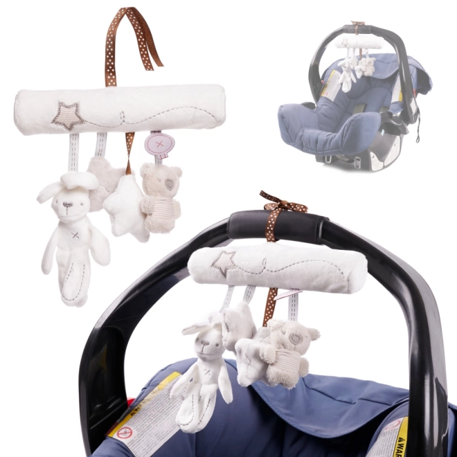 Kinderwagen- und Babyschalenanhänger Tiermotive Grauweiß