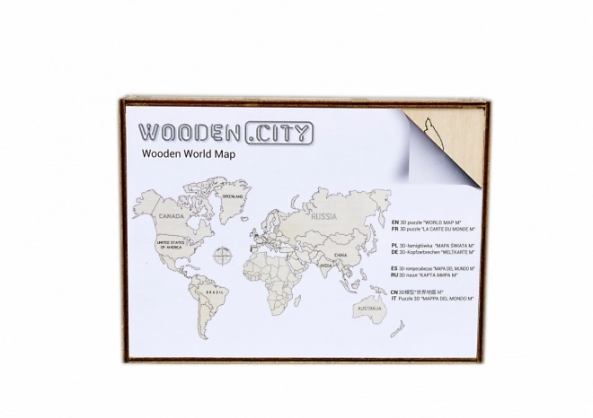 Holz City 3D Puzzle - Weltkarte