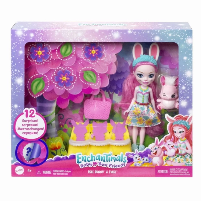 Enchantimals Baby Beste Freunde Bree Bunny & Twist Puppe