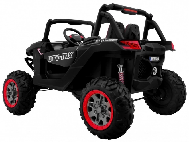 Kinderwagen SuperStar Schwarz + Antrieb 4x4 + Fernbedienung + Kofferraum + MP3 LED + Türschloss