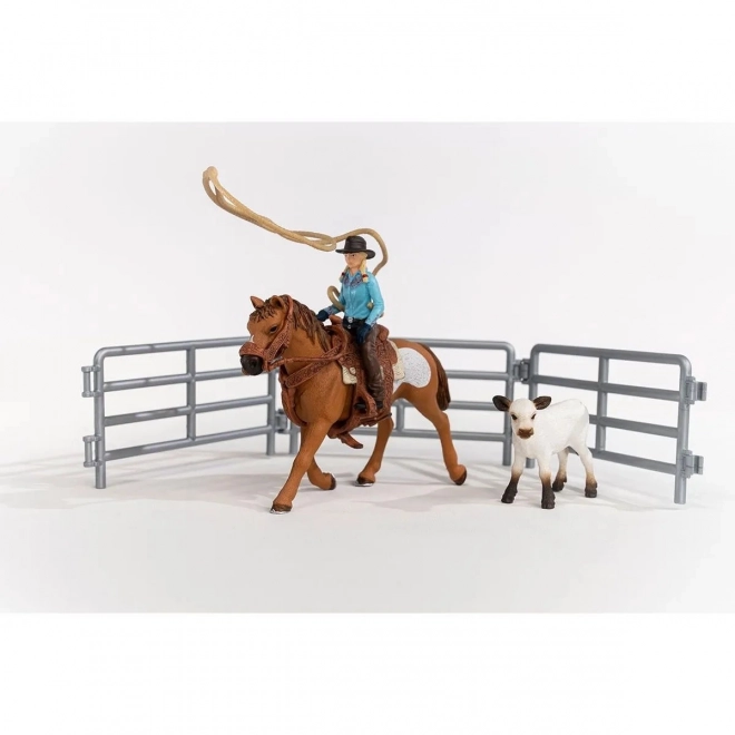 Cowgirl mit Lasso Farm World Set