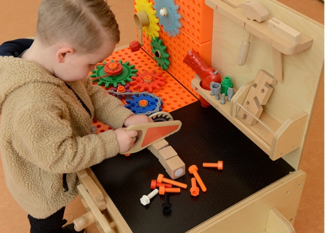 Masterkidz Holzwerkstatt XXL Montessori STEM mit Werkzeugen