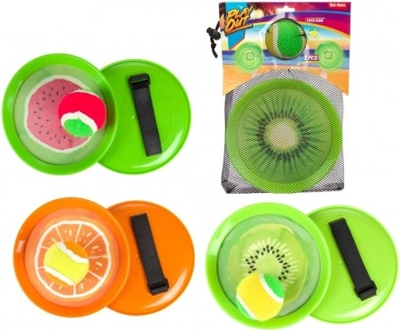 Lambáda Catch Ball Spiel – Ball mit Klettverschluss, Fruchtdesign, 18 cm
