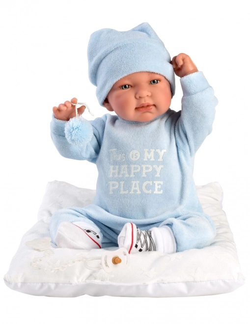 Realistische Babypuppe mit Geräuschen und weichem Körper 44 cm