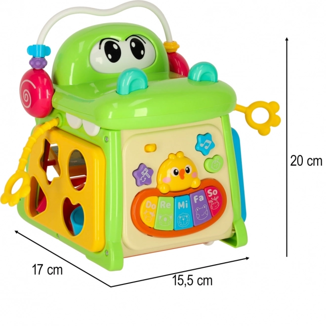 Lernspielzeugwürfel mit Sortierfunktion und Klavier Krokodil 4 in 1