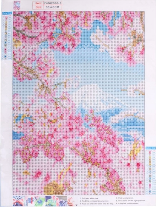 Diamantmalerei Sakura-Blüten 30x40cm