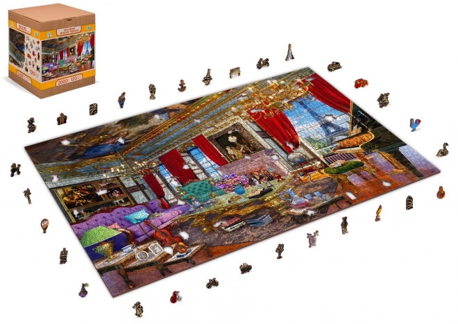 Holzpuzzle Palast in Paris 2v1, 2000 Teile