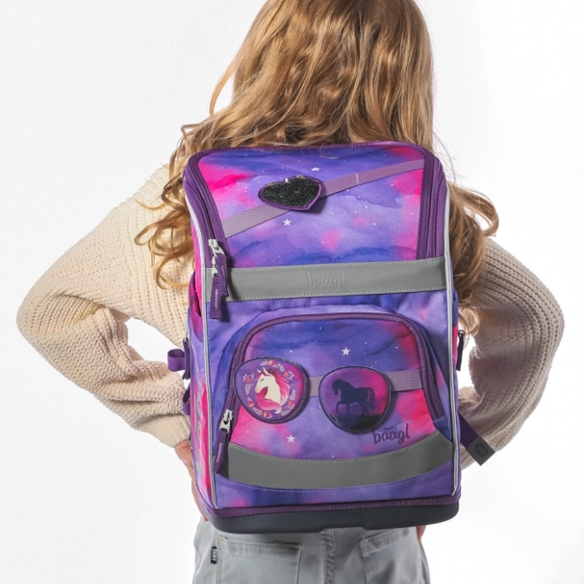BAAGL Schulset Zippy Plus Pferd - Schulranzen, Federmäppchen, Beutel