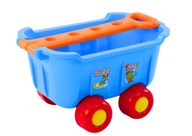 Praktischer blauer Wagen