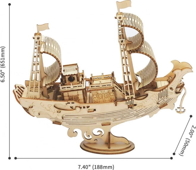 RoboTime 3D Holzpuzzle Japanische Segelschiff