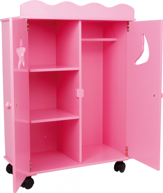 Kleiderschrank für Puppen - Rosa