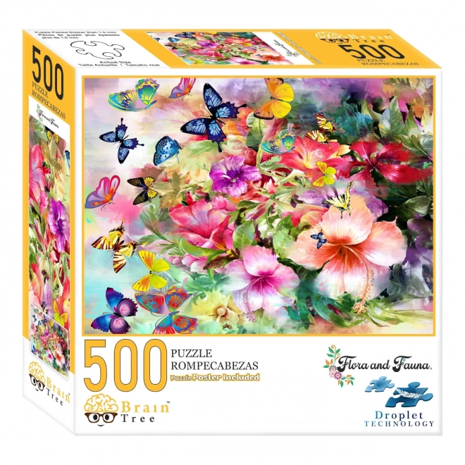 Brain Tree Puzzle Blumen und Schmetterlinge 500 Teile