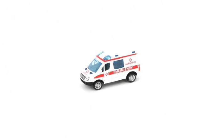 Metallauto Polizei oder Krankenwagen mit Rückziehfunktion