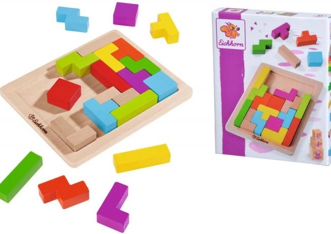Holzgeschicklichkeitsspiel – Formen legen, 20 Bausteine
