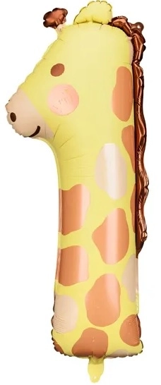 Folienballon Zahl 1 Giraffe