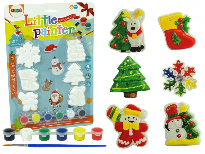 Weihnachtliche Gipsmalerei-Set für Kinder