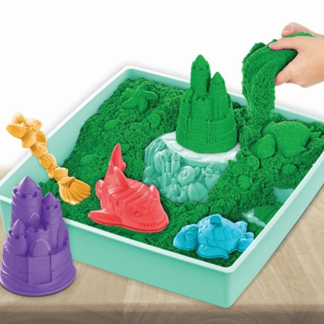 Kinetischer Sand Set mit Spielmatte Grün