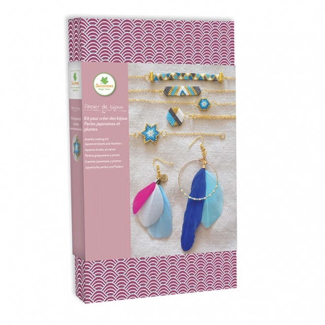 Kreativ-Set für japanischer Perlenschmuck und Federohrringe