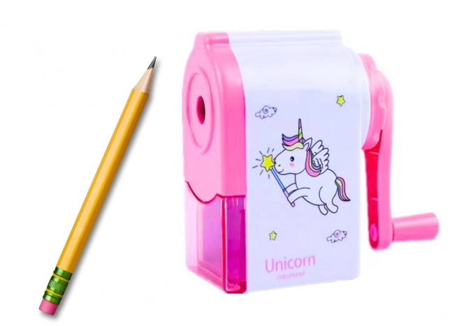 Einhorn Pink Bleistiftspitzer mit Kurbel