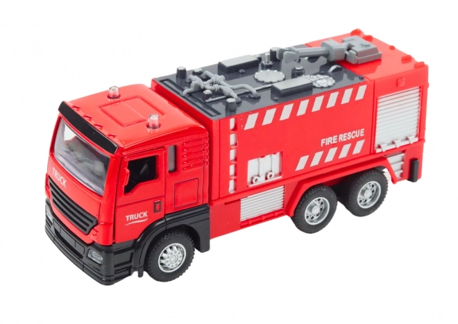 Feuerwache mit Feuerwehrauto und Walkie-Talkie
