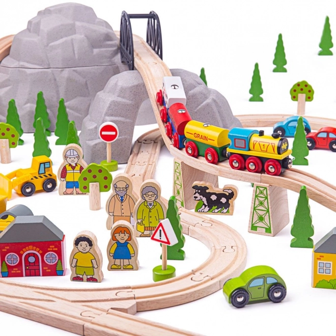 Bigjigs Rail Holz-Eisenbahn Gebirgsstrecke 112 Teile