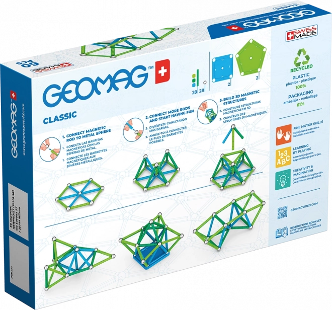 Geomag Classic Recycled Magnetische Bausteine 60-teiliges Set