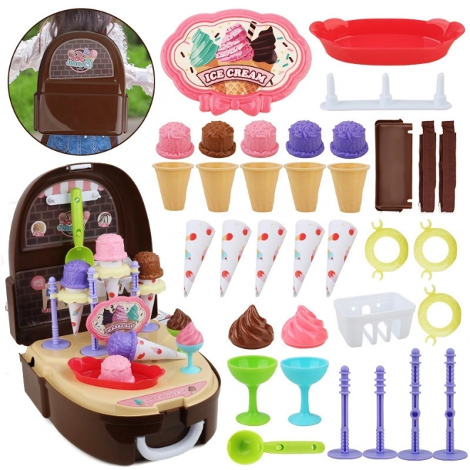 Woopie Eiscreme-Spielset mit Eiswagen und Rucksack