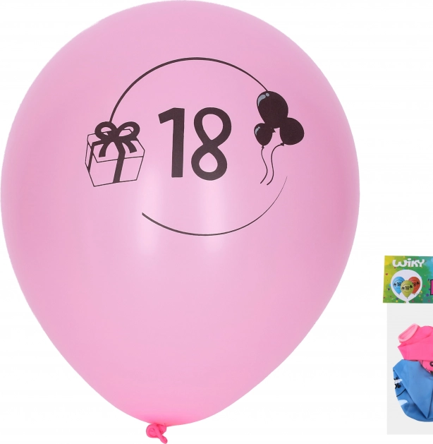 Aufblasbare Luftballons 30 cm mit Zahl 18 – Set 5 Stk.