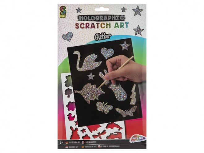 Glitzer Kratzbild Set