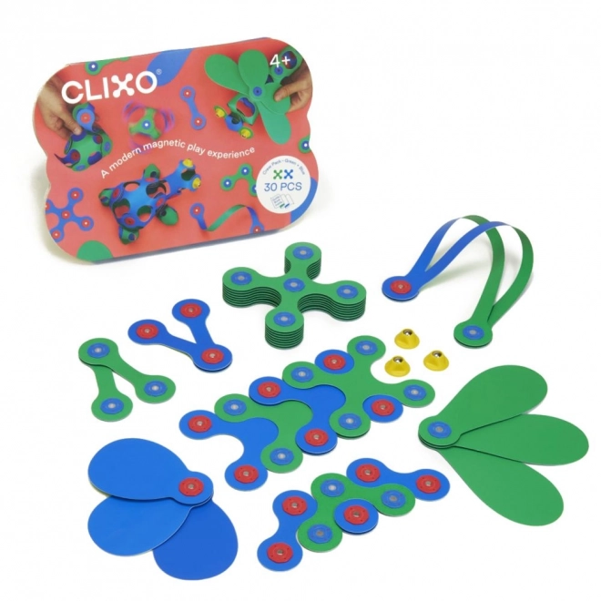 Clixo Magnetische Bausteine Set Blau & Grün