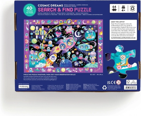 Puzzle Suche und finde Weltraumträume 64 Teile