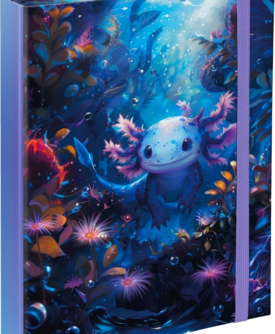 Mappe für Schulhefte A5 mit Axolotl-Motiv