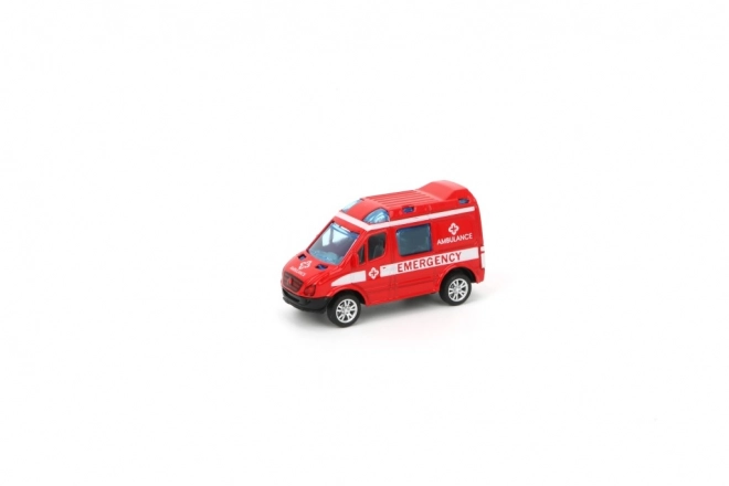 Metallauto Polizei oder Krankenwagen mit Rückziehfunktion