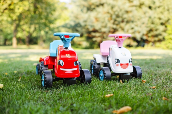 Falk Traktor Rainbow mit Anhänger Weiß für Kleinkinder